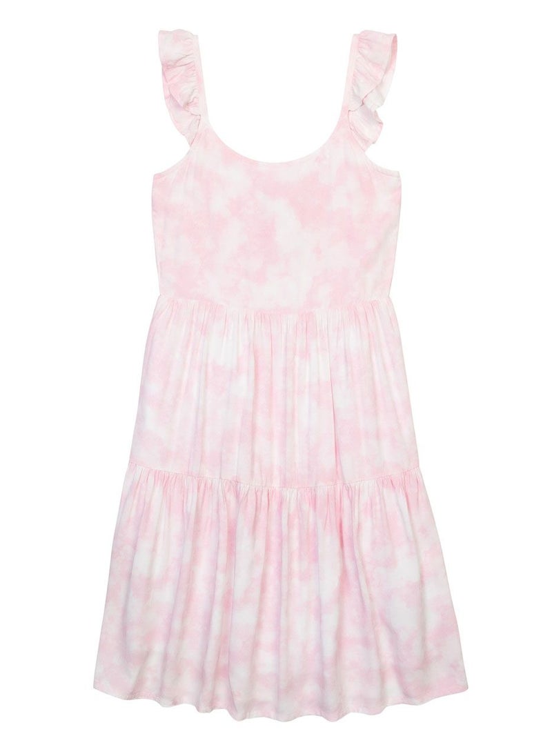 MINOTI Girls tie dye dress frilled straps light pink - Image 2